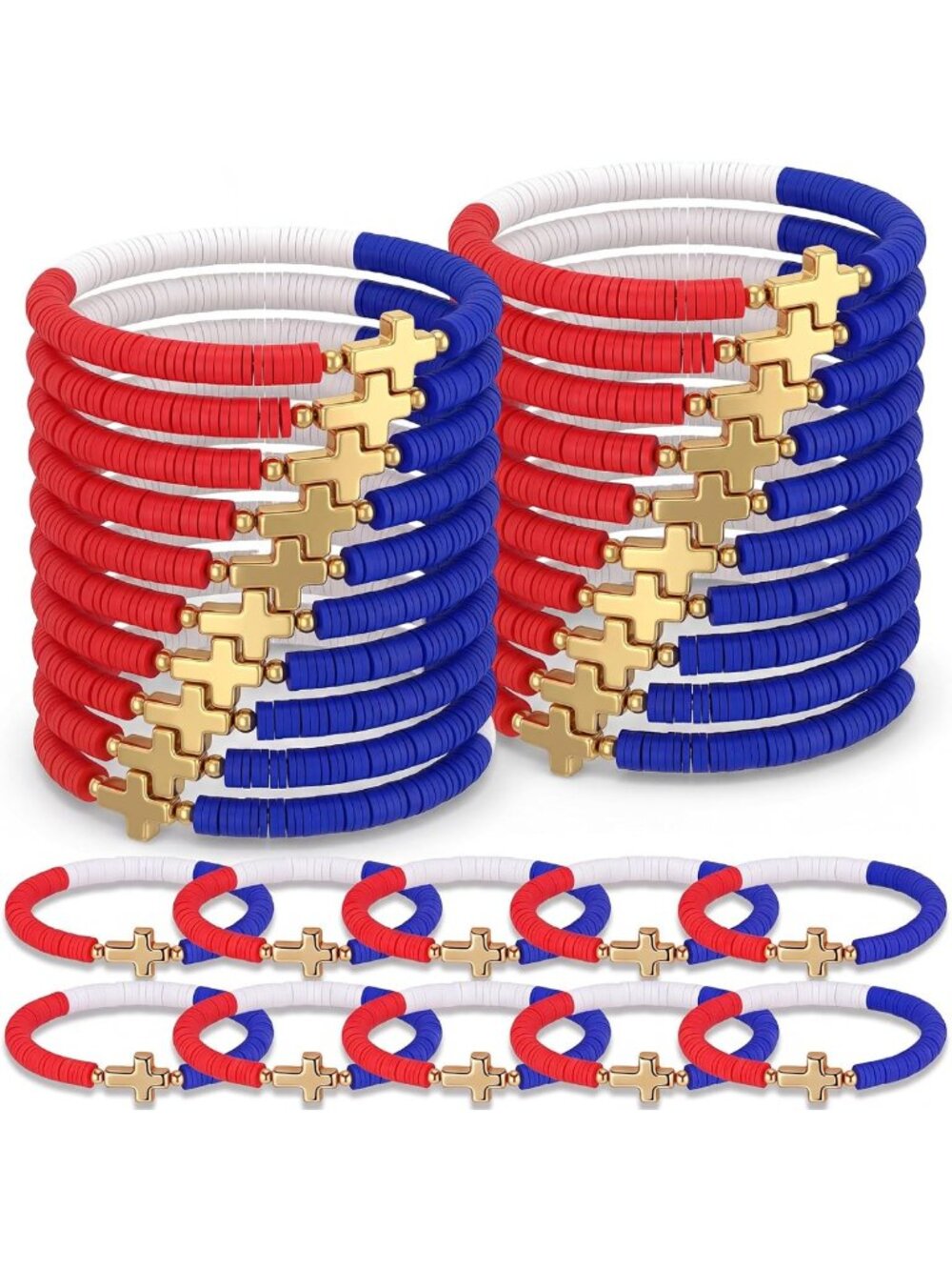 Bulk Cross Bracelets for Women - 30/50/100 Pack, Faith Jewelry, Religious Gifts